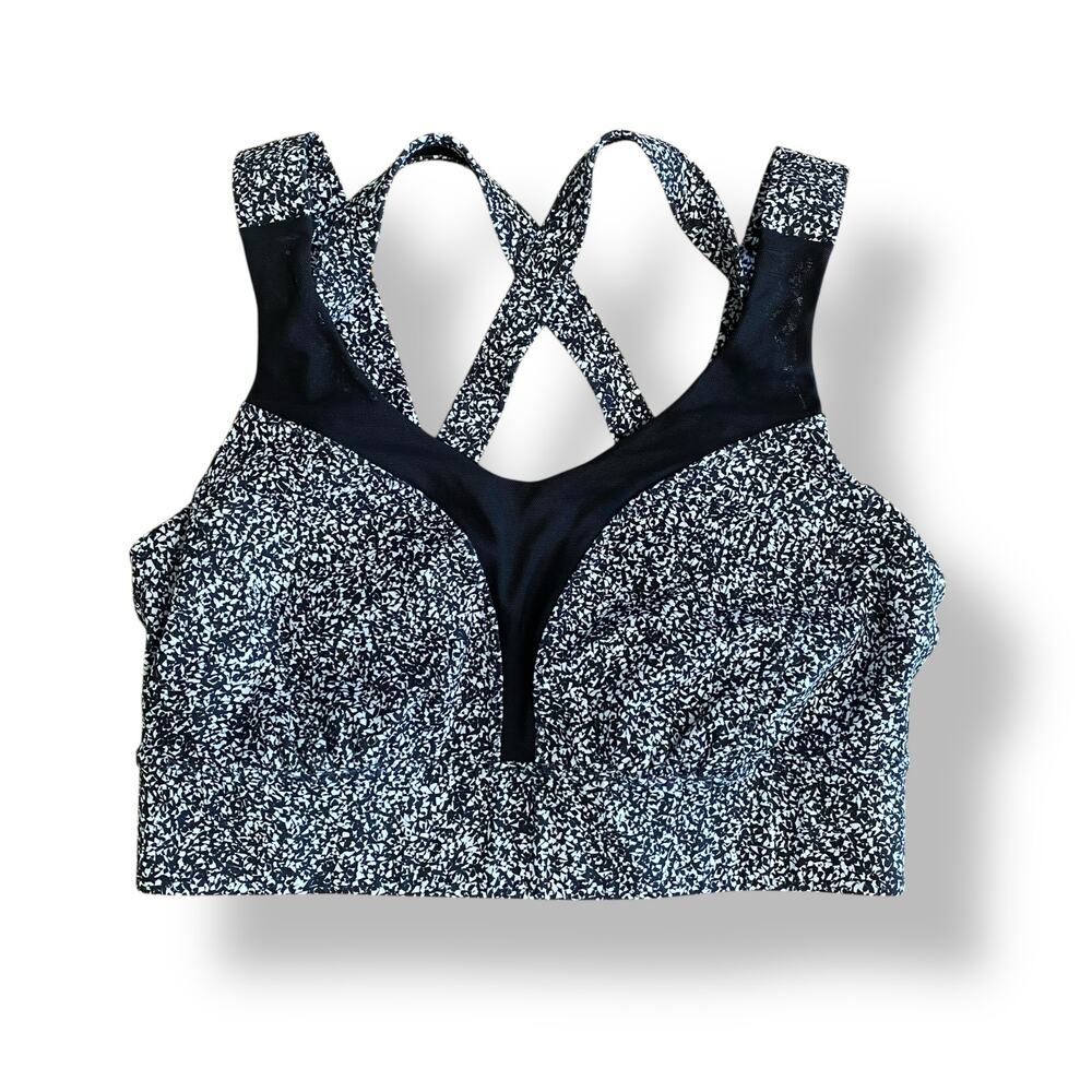 Lululemon Athletica Oxygen Sports Bra Flashback Static White Black Size 8‎